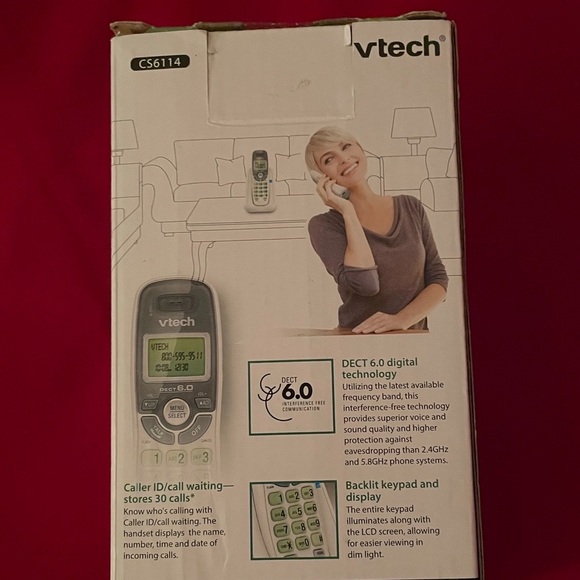 VTech 6.0 White Cordless Telephone W/Caller ID/Call Waiting wall mountable phone - Picture 11 of 13